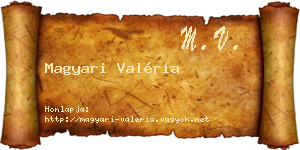 Magyari Valéria névjegykártya